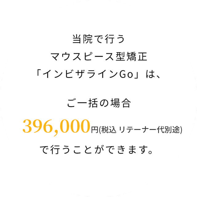 396,000円(税込リテーナー代別途)